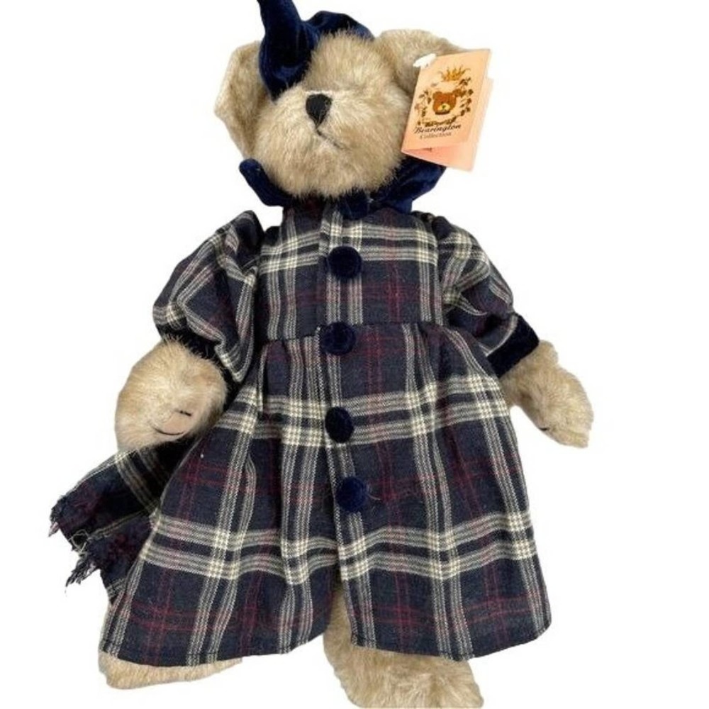 Vintage Bearington Collection Teddy Bear Plush Stuffed Animal Dress Bow New gift